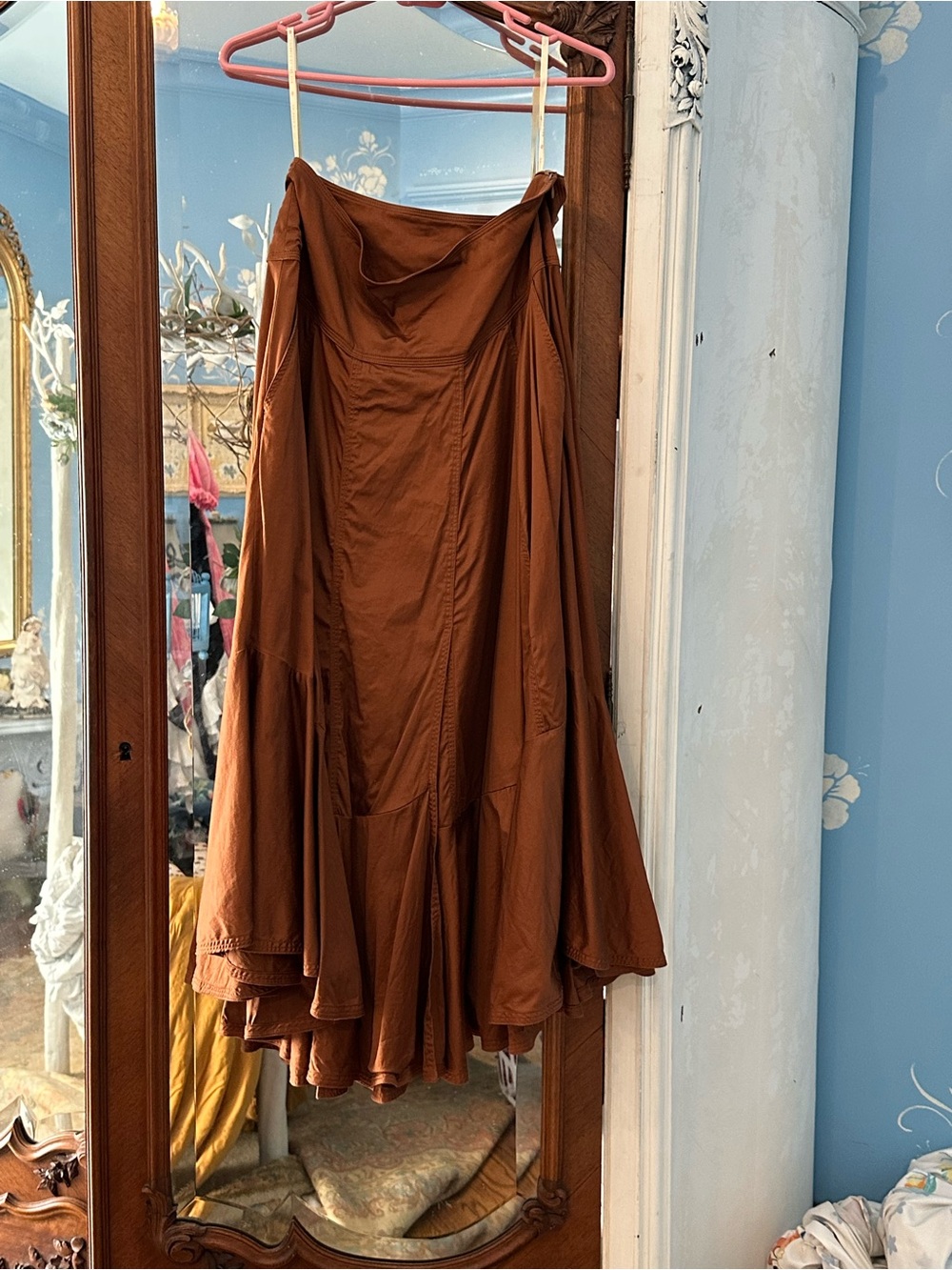 Farm Rio Women's Brown Maxi Flared Skirt